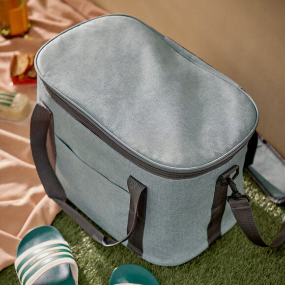NWT DSW Blue Green Insulated Cooler Bag, Textured Aqua Large Picnic Tote Bag - Picture 1 of 12